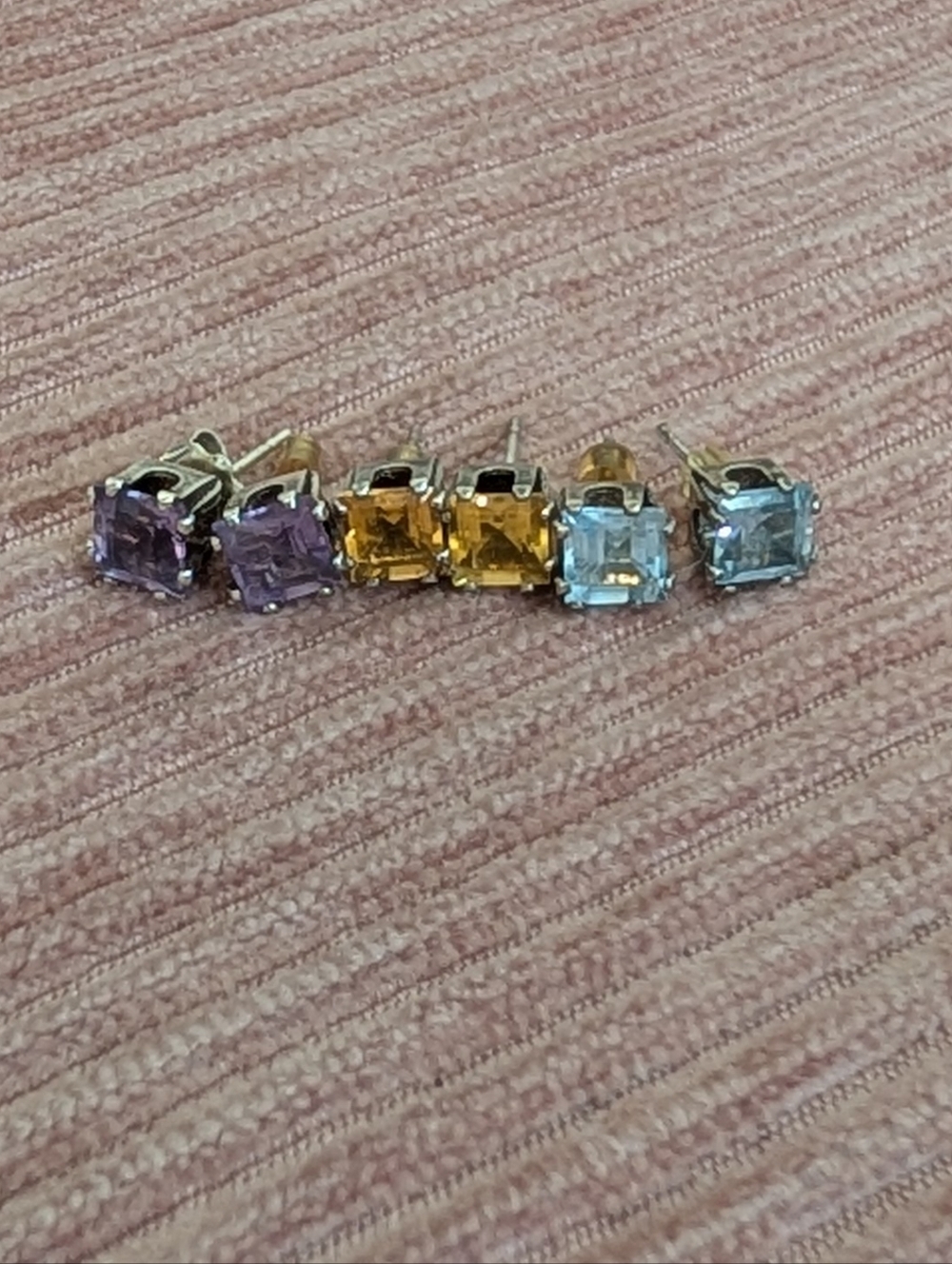 Sterling Silver Gemstone Stud Earrings
